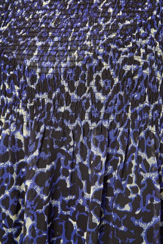 LIMITED COLLECTION Blue Leopard Print Shirred Midaxi Dress_S.jpg