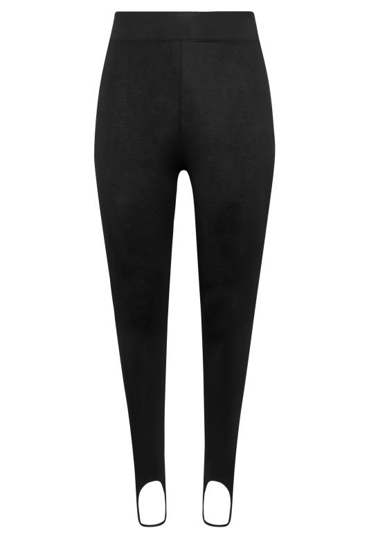 Plus Size Black Stretch Stirrup Leggings | Yours Clothing 6
