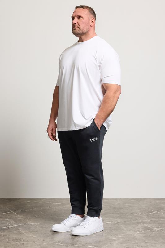 JACK & JONES Big & Tall Black Logo Printed Joggers | BadRhino 1