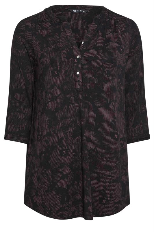YOURS Plus Size Black Floral Print Jersey Shirt | Yours Clothing 5