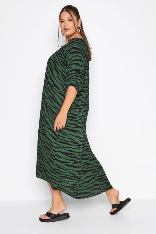LIMITED COLLECTION Curve Green Zebra Print Maxi Dress 3