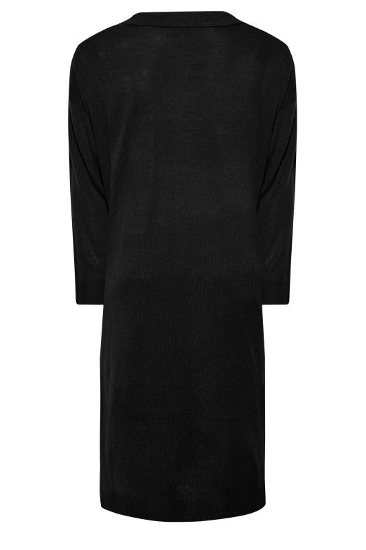 Plus Size Black Open Collar Knitted Jumper Dress | Yours Clothing 7