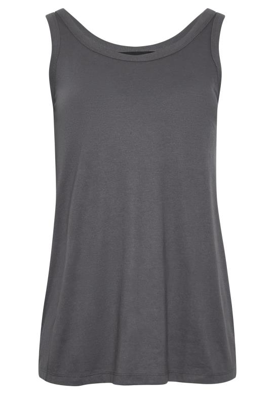 YOURS Plus Size Charcoal Grey Essential Vest Top | Yours Clothing  6