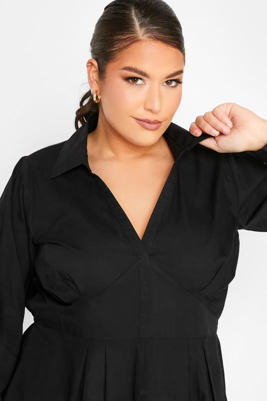 LIMITED COLLECTION Plus Size Black Corset Shirt | Yours Clothing 5