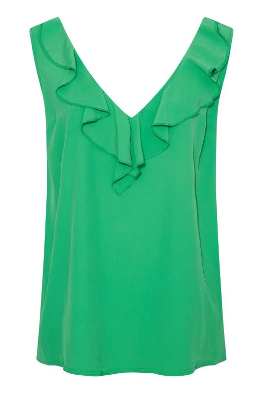 YOURS LONDON Curve Green Ruffle Vest Top_X.jpg