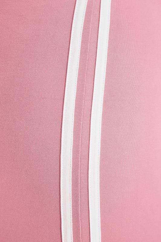 Curve Pink Double Side Stripe Cropped Leggings 4
