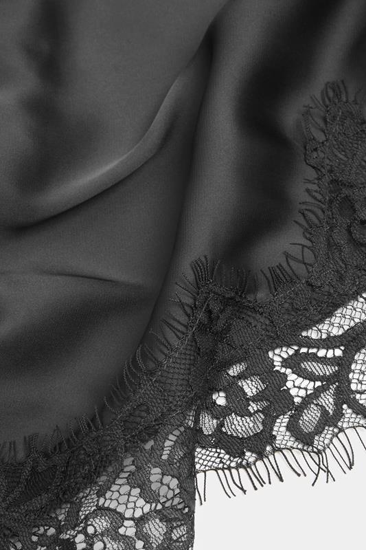 YOURS Plus Size Black Lace Satin Scarf | Yours Clothing 8