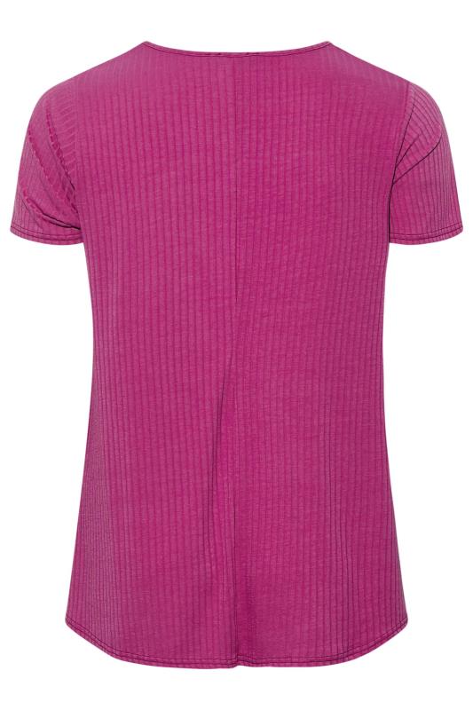 LIMITED COLLECTION Curve Dark Pink Ribbed Swing Top 7