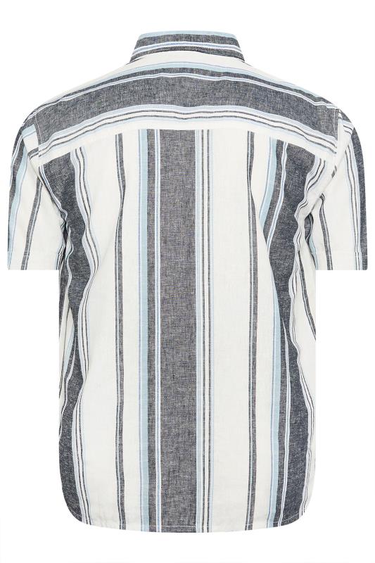 BadRhino Blue Striped Short Sleeve Linen Shirt | BadRhino 6