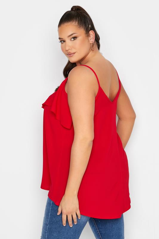 LIMITED COLLECTION Curve Red Frill Cami Top 3