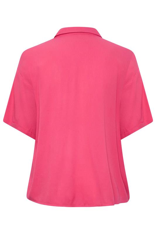 LIMITED COLLECTION Plus Size Pink Crinkle Shirt | Yours Clothing 7