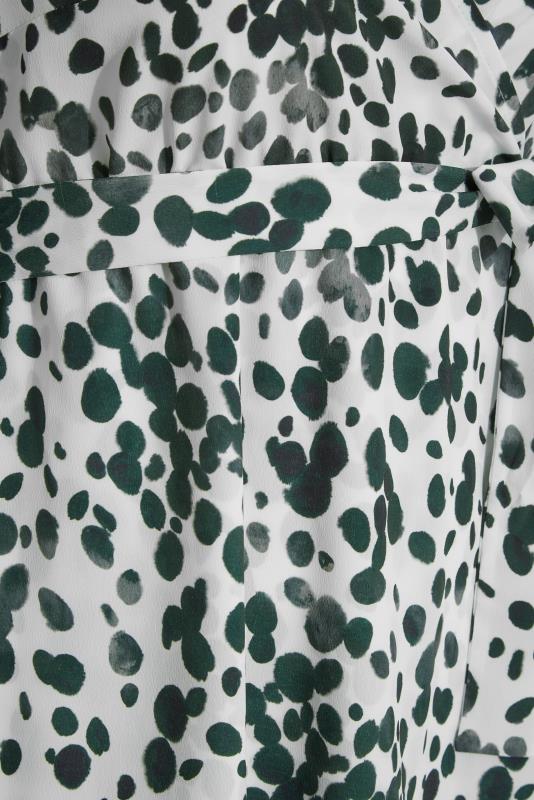 YOURS LONDON Curve White Dalmatian Print Wrap Dress 5
