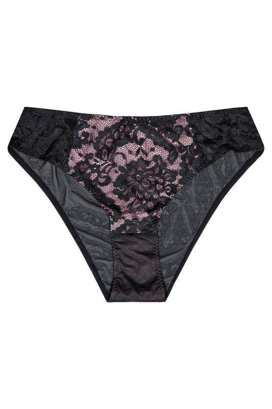 Pink Lace Boudoir High Leg Knickers| Yours Clothing 4