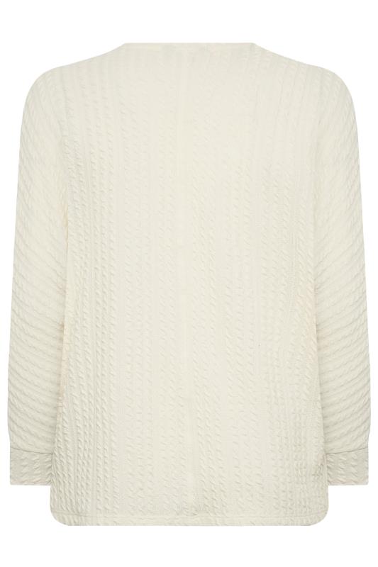 YOURS Plus Size White Textured Soft Touch Top | Yours Clothing 7