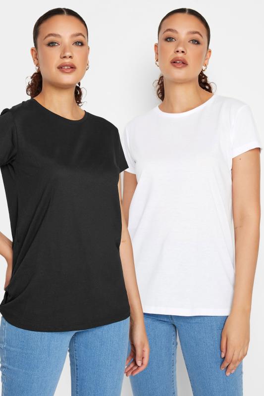  Grande Taille LTS 2 PACK Tall Black & White T-Shirts