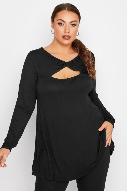 LIMITED COLLECTION Curve Black Twist Cut Out Top 1