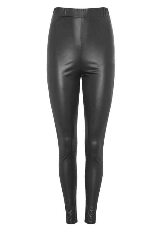 Tall Women's LTS Black Faux Leather Look Leggings | Long Tall Sally 4