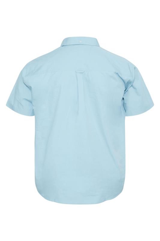 BadRhino Big & Tall Light Blue Cotton Poplin Short Sleeve Shirt 4