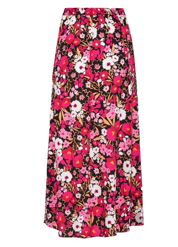 Tall Women's LTS Black Floral Print Midi Skirt | Long Tall Sally 4