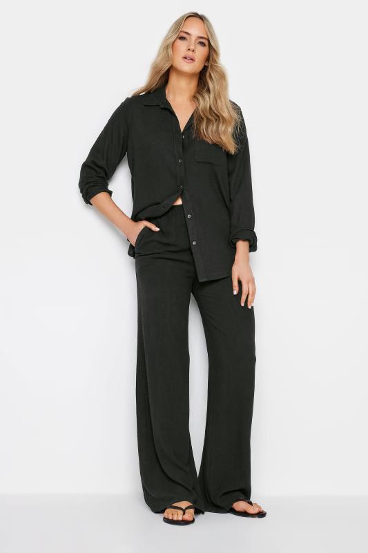 LTS Tall Womens Black Linen Shirt | Long Tall Sally 2