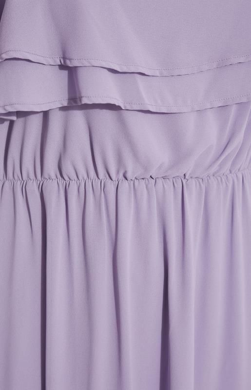 YOURS LONDON Curve Purple Bardot Ruffle Bridesmaid Maxi Dress 5
