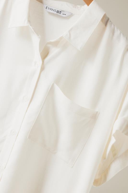 EVANS Plus Size White Dipped Hem Shirt | Evans  8