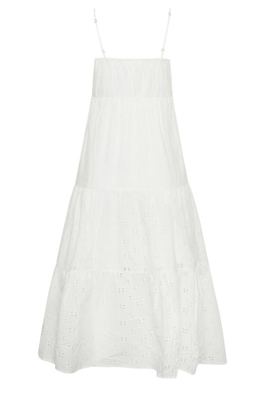 Petite White Broderie Strap Maxi Dress | PixieGirl 7