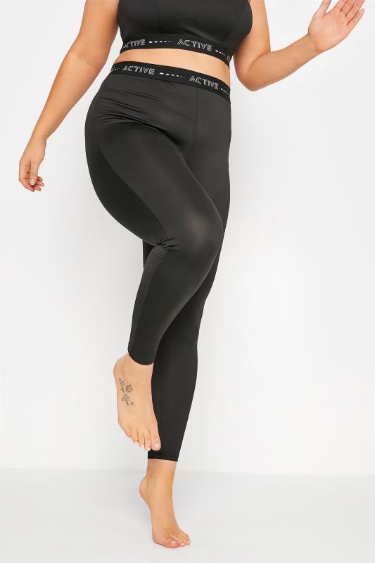 Plus Size  ACTIVE Black High Waisted Gym Leggings