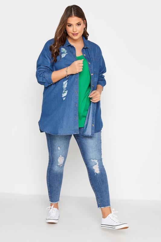 Plus Size Emerald Green Basic Vest Top | Yours Clothing 2