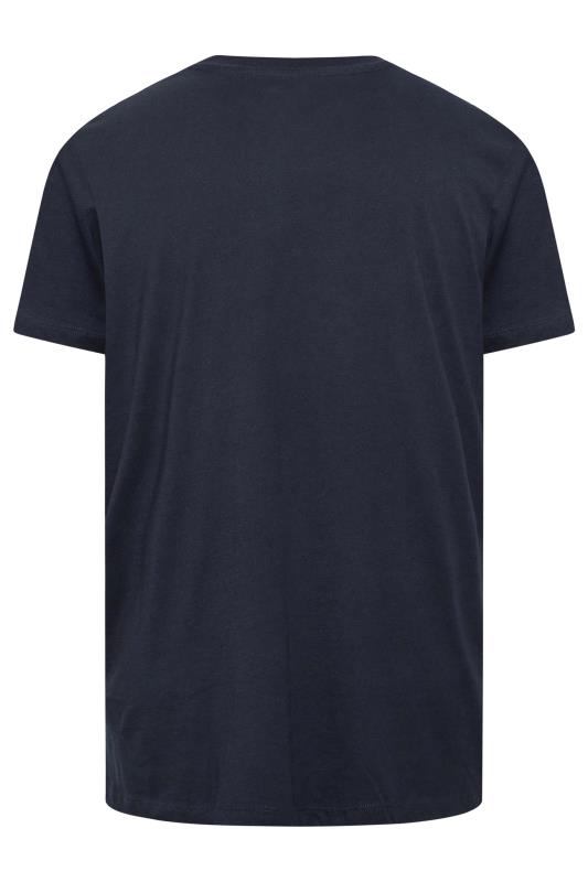JACK & JONES Big & Tall Navy Blue Christmas Pug Mugshot T-Shirt | BadRhino 4