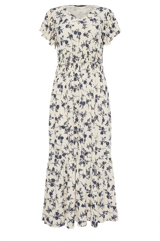 M&Co White Floral Print Shirred Waist Maxi Dress | M&Co 5