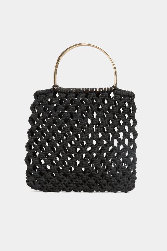 Black Crochet Handle Bag 4