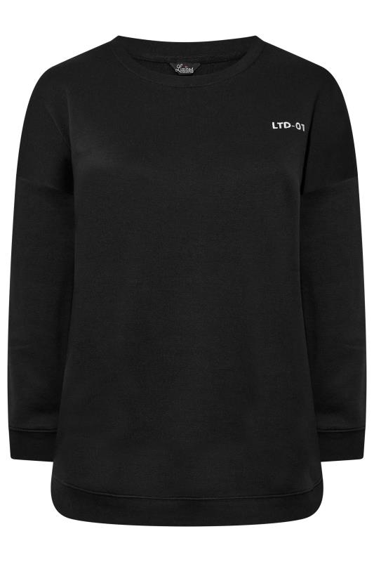 LIMITED COLLECTION Plus Size Black Soft Touch Logo Sweatshirt | Yours Clothing 7