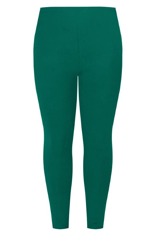 Curve Plus Size Forest Green Leggings | Yours Clothing 4