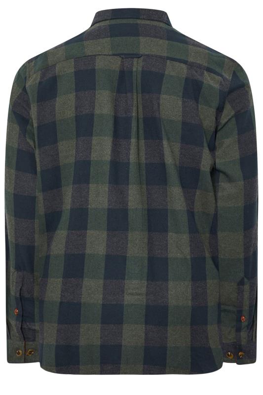 D555 Big & Tall Green Check Print Overshirt | BadRhino 2