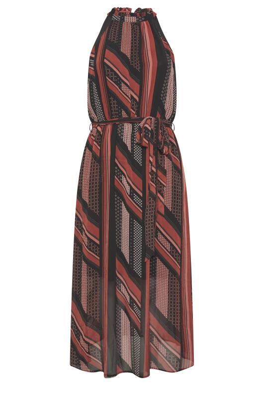 Evans Black & Brown Abstract Print Maxi Dress | Evans 5