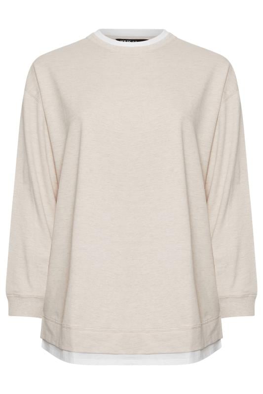 YOURS Plus Size Natural Brown 2-In-1 Jumper | Yours Clothing 5