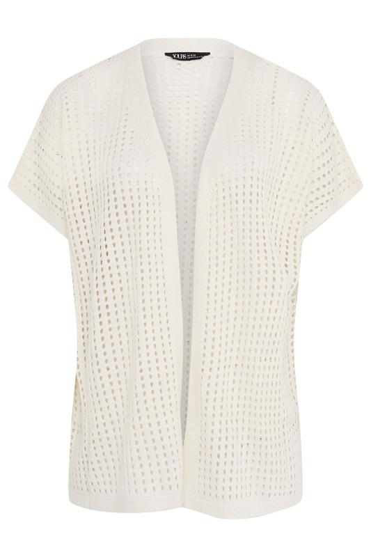 YOURS Plus Size White Crochet Cardigan | Yours Clothing 5