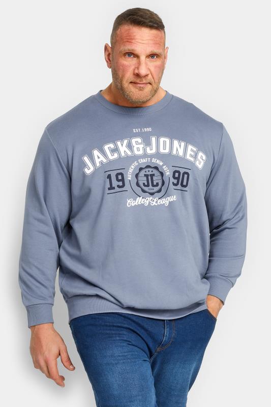 Men's  JACK & JONES Big & Tall Grey Logo Print Sweatshirt