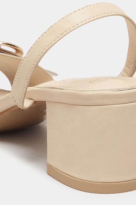 LIMITED COLLECTION Beige Brown Buckle Slingback Block Heel Sandal In Wide E Fit | Yours Clothing 4