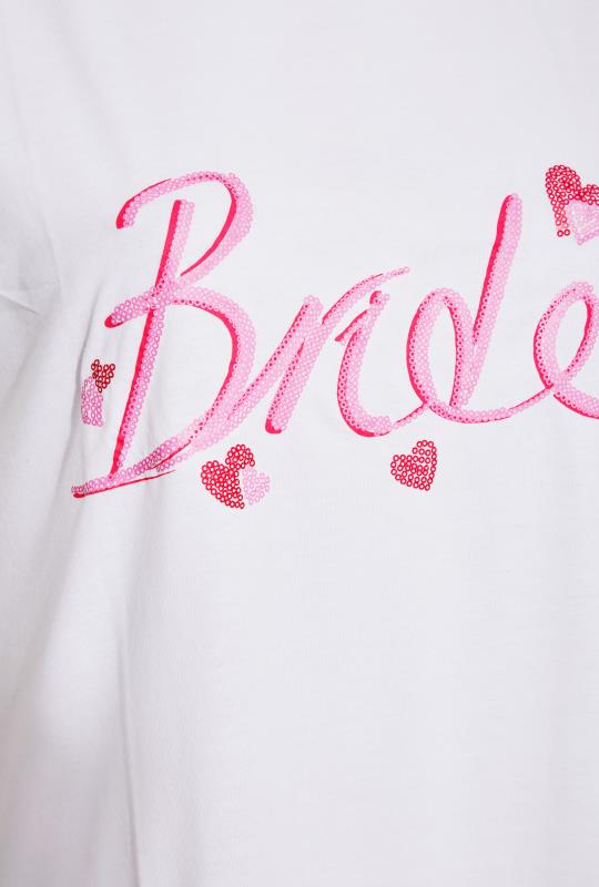 Plus Size White 'Bride' Slogan T-Shirt | Yours Clothing  5
