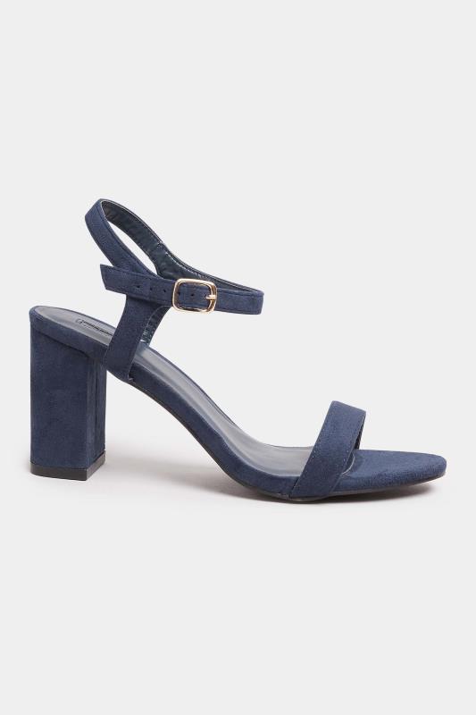 LIMITED COLLECTION Navy Blue Block Heel Sandal In Extra Wide EEE Fit 3