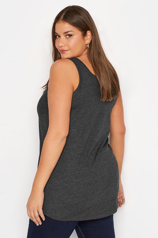 Plus Size Grey Marl Vest Top | Yours Clothing 3