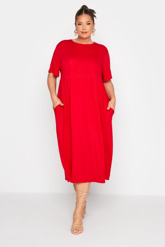 LIMITED COLLECTION Curve Bright Red Throw On Maxi Dress_A.jpg
