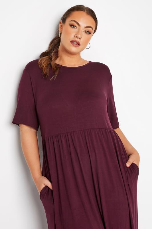 LIMITED COLLECTION Plus Size Plum Purple Throw On Maxi Dress | Yours Clothing 4