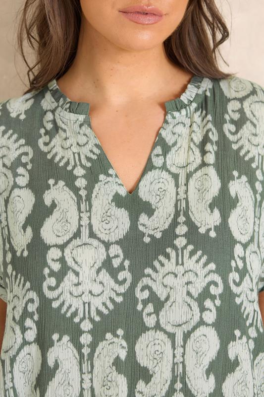 EVANS Plus Size Set Green Abstract Print | Evans 7