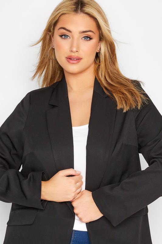 Plus Size Black Lined Blazer | Yours Clothing 4
