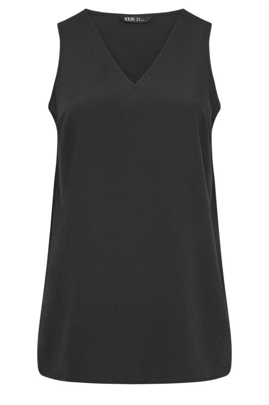 YOURS Plus Size Black V-Neck Vest Top | Yours Clothing 5