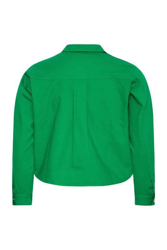 LIMITED COLLECTION Plus Size Bright Green Cropped Twill Jacket | Yours Clothing 7