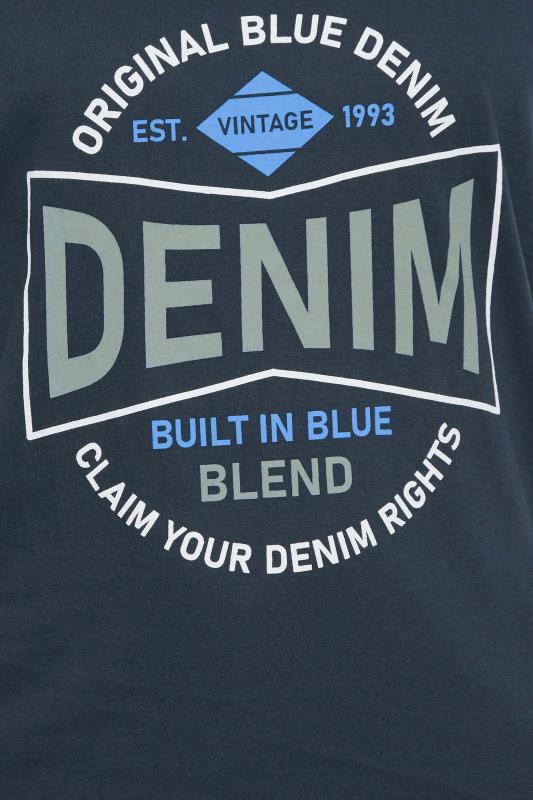 BLEND Big & Tall Navy Blue Logo Print Vest | BadRhino 2